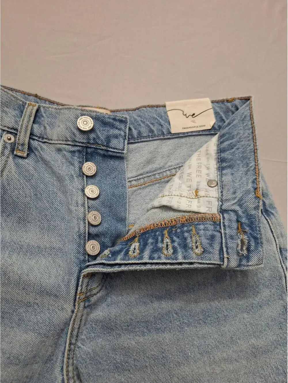 We The Free Jam Session Light Blue Relaxed Fit Denim Capri Jean Shorts